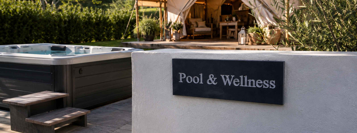 Horizontal Engraved Business Sign - Pool & Wellness