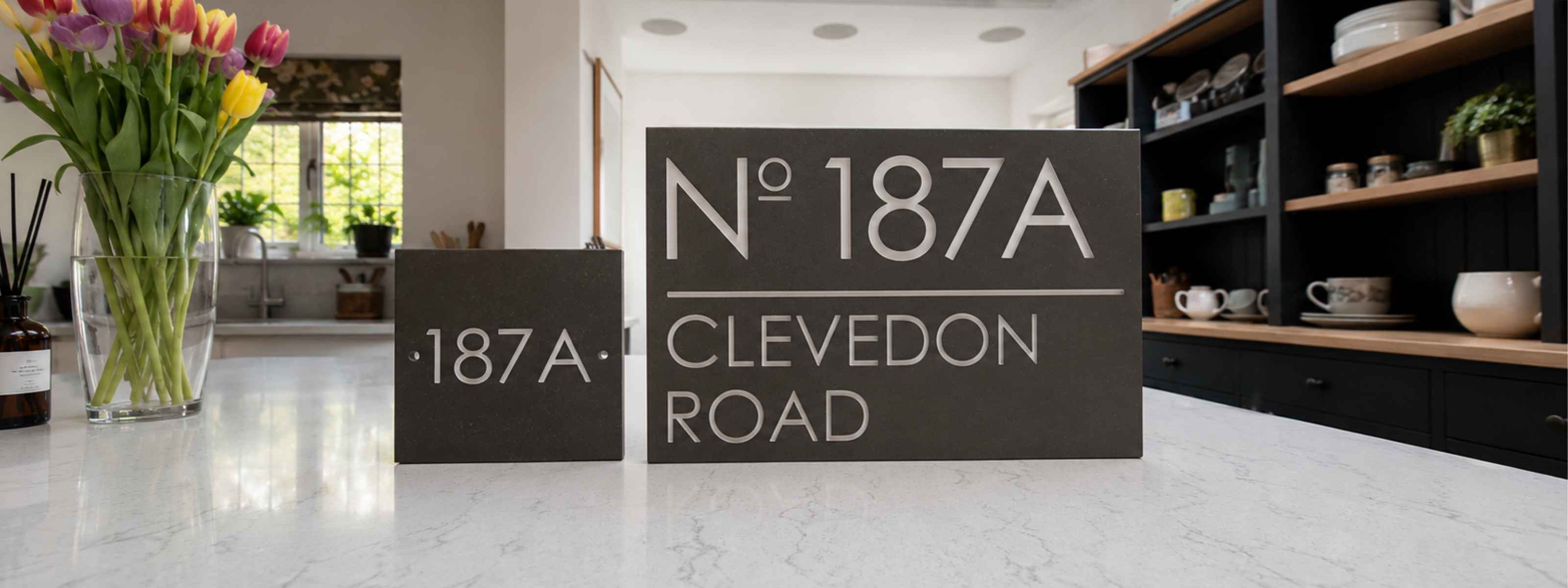 Rectangle Engraved House Signs - Clevedon Road