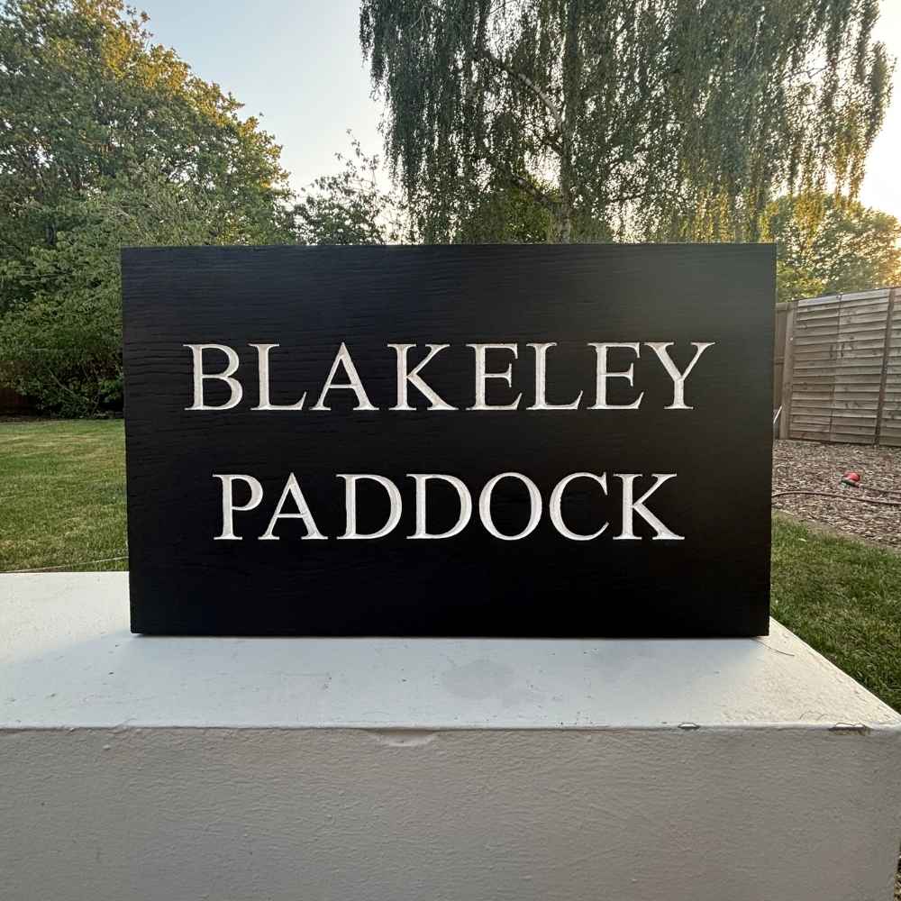 Charred Oak Rectangle Engraved Hanging Sign