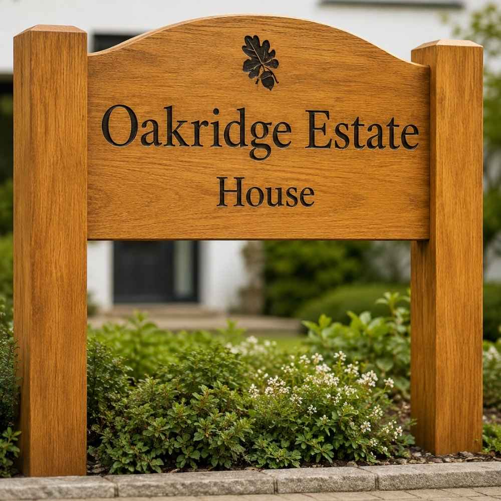 Estate Wooden Archtop Panel Sign