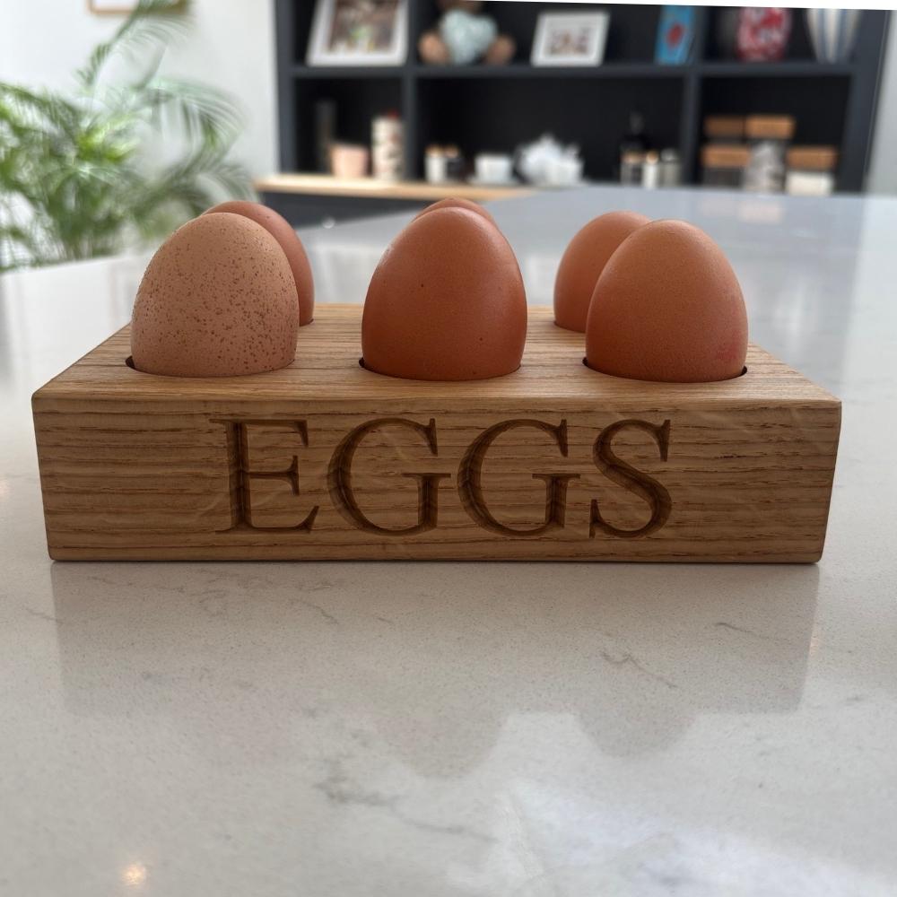 Personalised Solid Oak Egg Holders