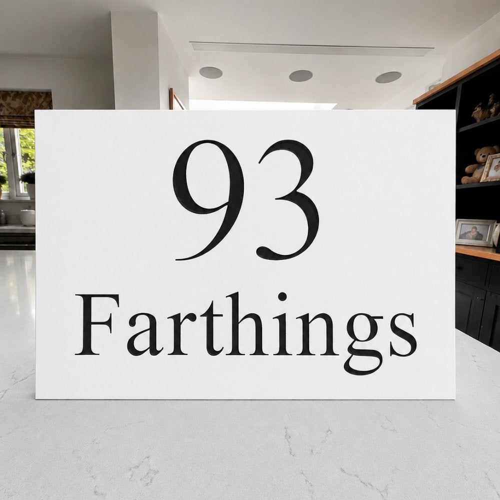 Rectangle Engraved Stone House Number & Name Sign