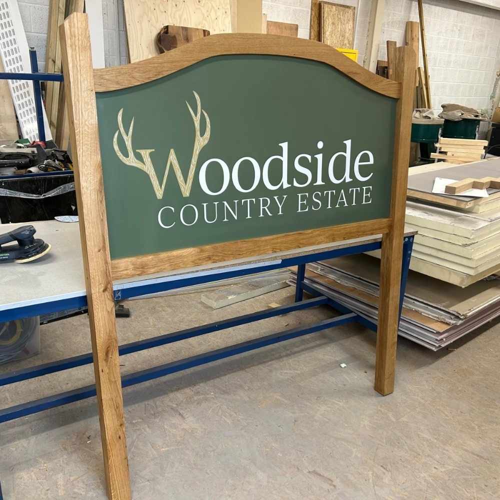Estate Wooden Archtop ACM Panel Sign
