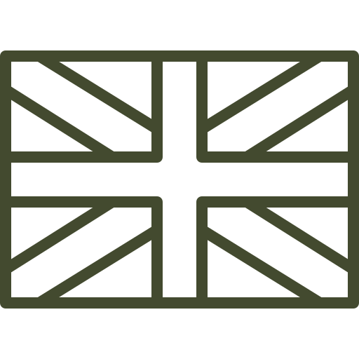 Union Jack flag design in green on a white background