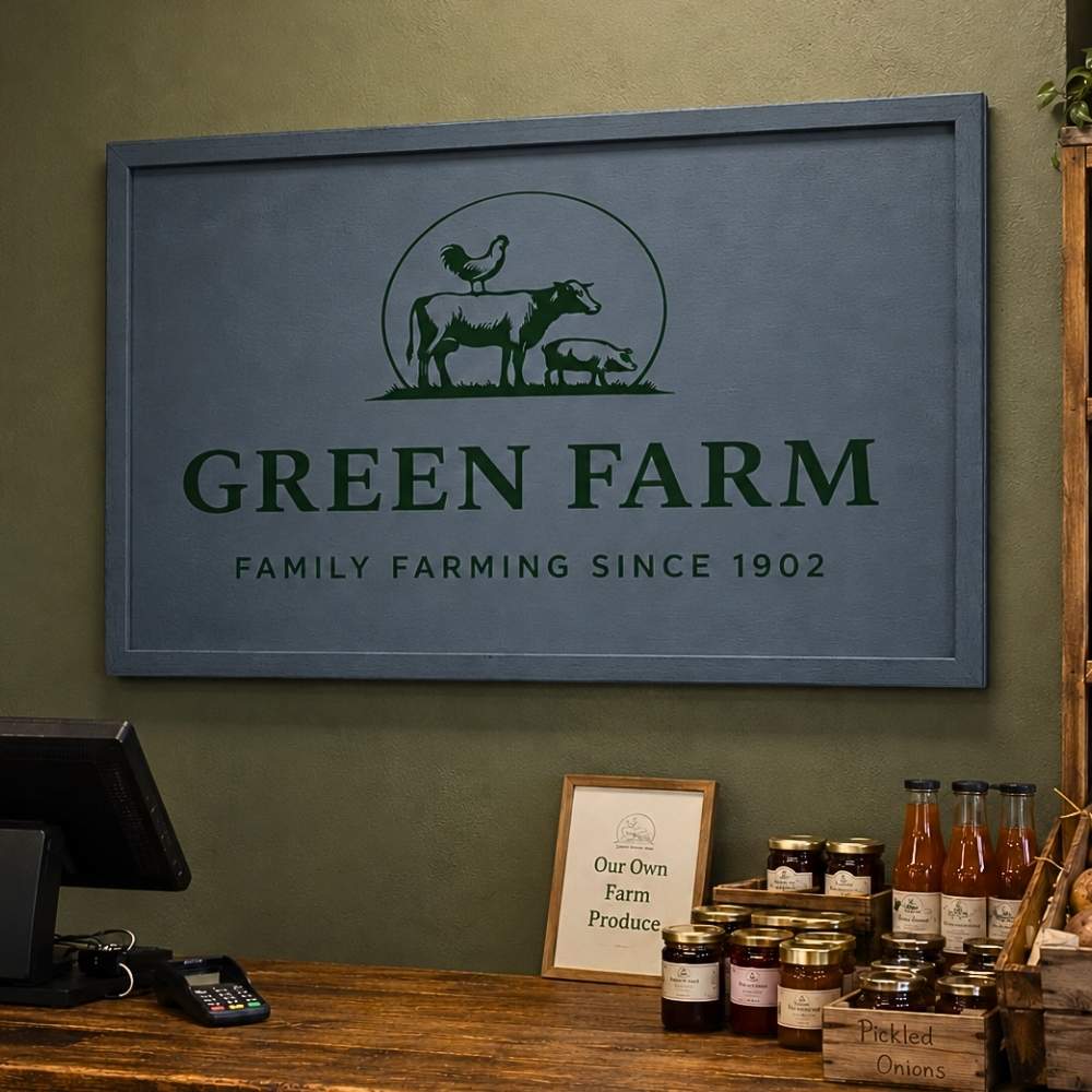 Estate Painted Wooden Framed Sign