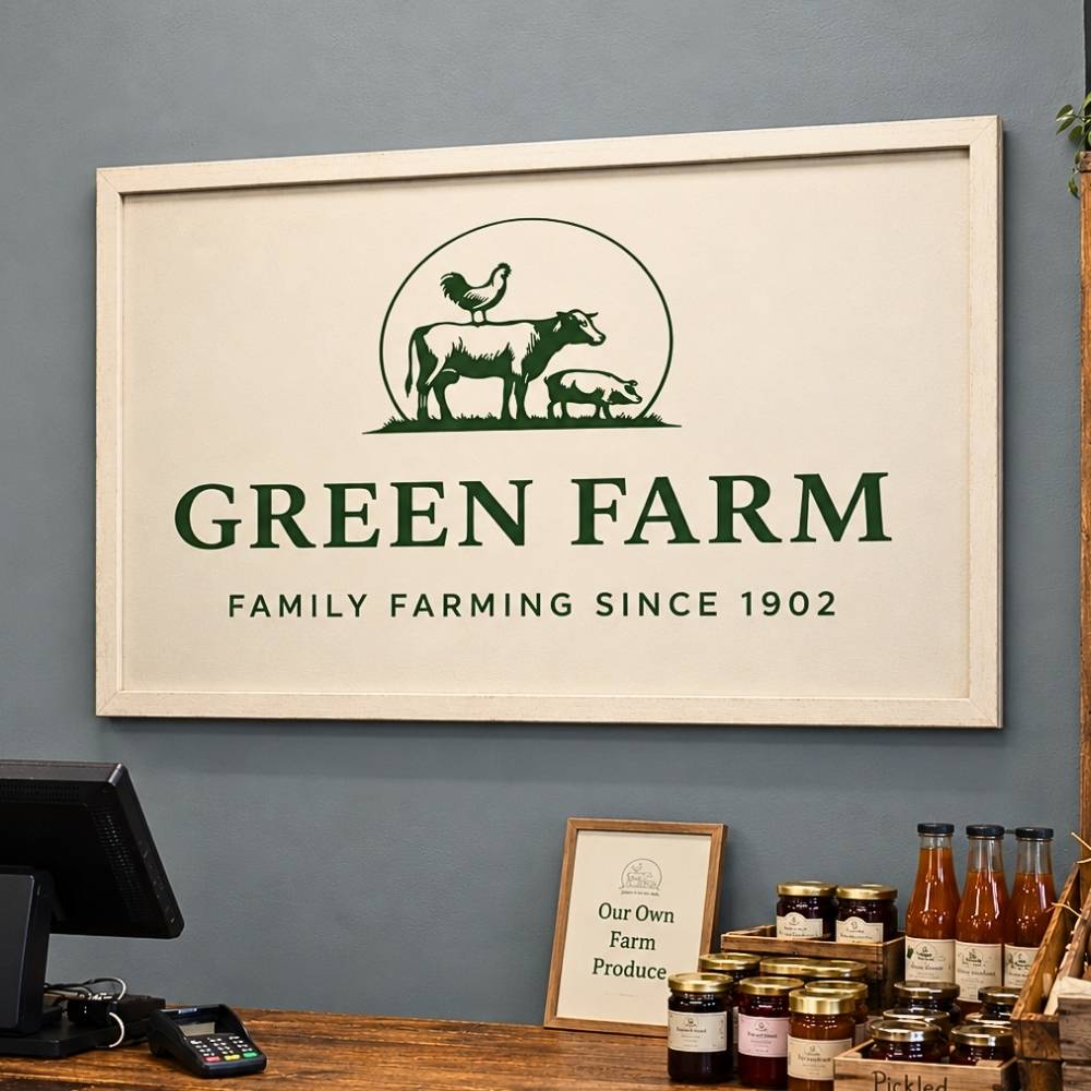 Estate Painted Wooden Framed Sign