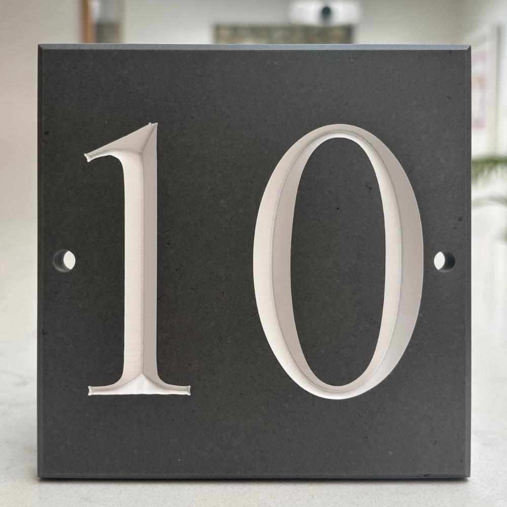 Square Readymade Stone House Number Sign