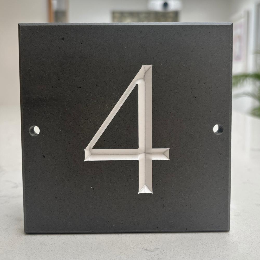Square Readymade Stone House Number Sign