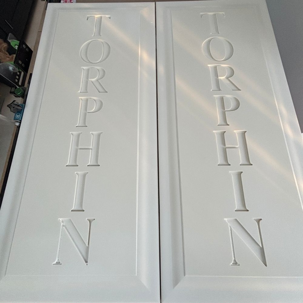 Office Vertical Engraved Stone Sign