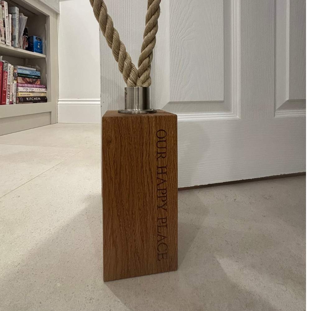 Personalised Engraved Wooden Doorstop