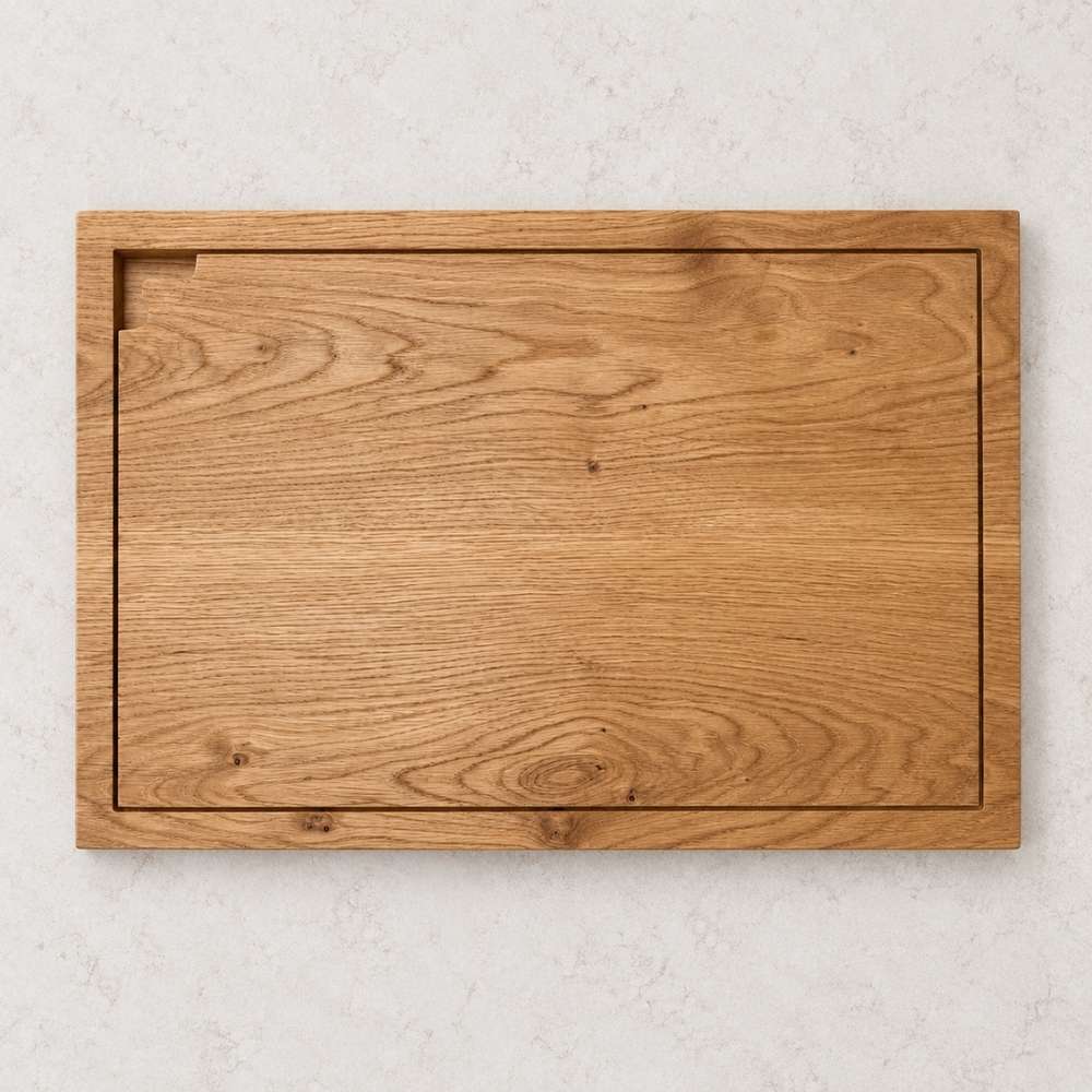 Overhead view of Personalised Wooden Oak Carving Board