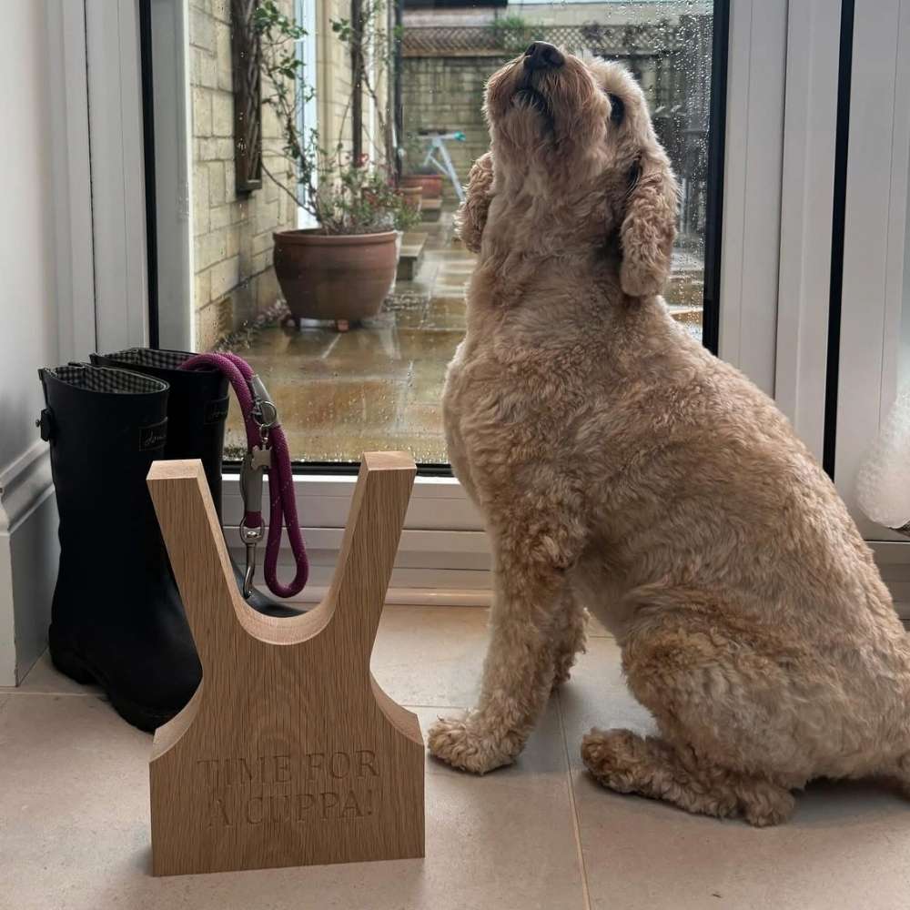 Personalised Solid Oak Welly Pull