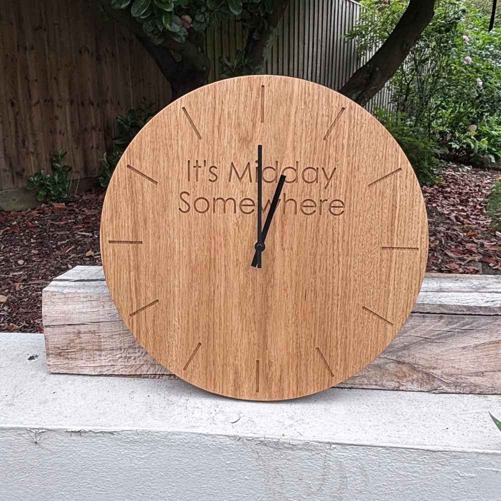 Personalised Wooden Clock – Custom Engraved Designs