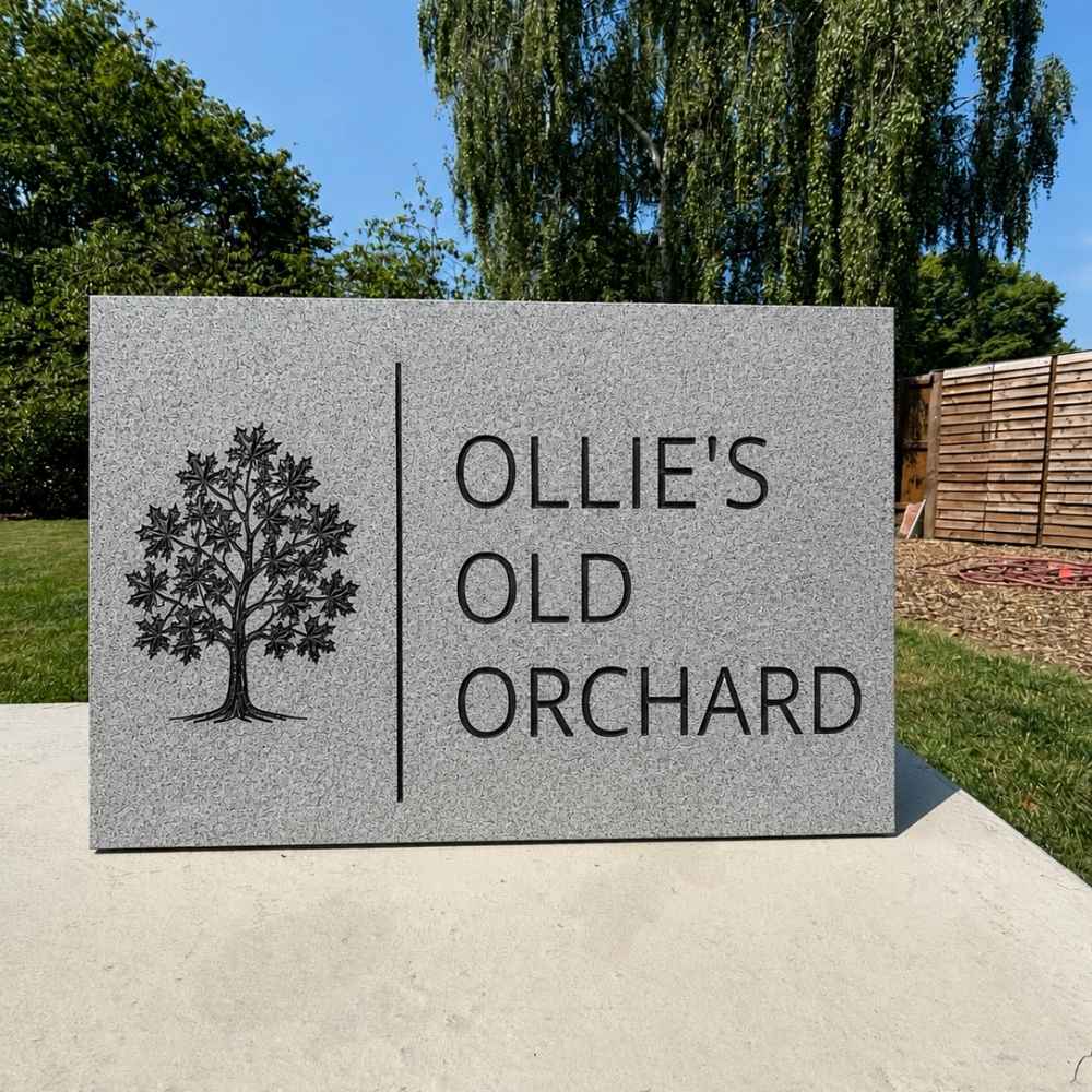 Granite Stone & Black Text